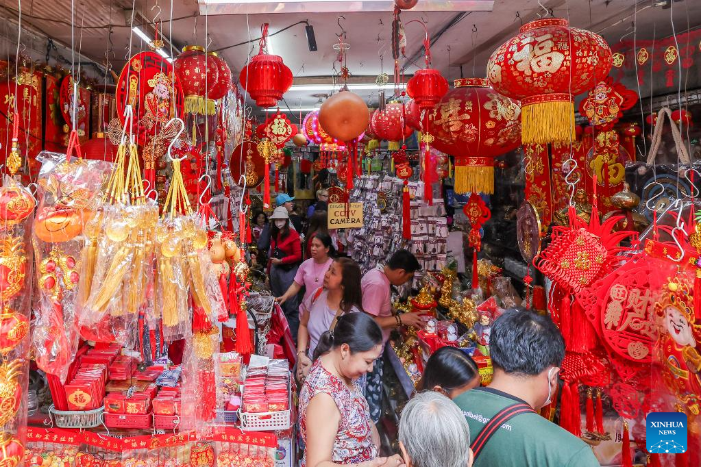 Spring Festival decorations prepared in Chinatown in Manila, the Philippines